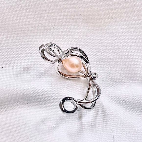 White Pearl Locket Necklace - Picture 3 of 7